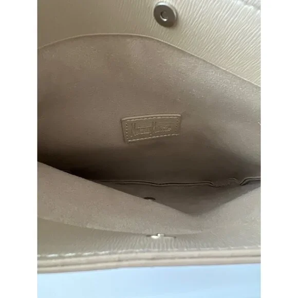 Neiman Marcus Metallic Gold Faux Leather Clutch - Picture 3 of 3